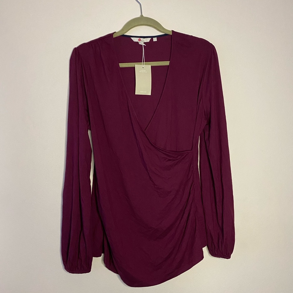 Boden fuchsia wrap top size 14